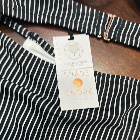 Shade & Shore Black and White Striped Bikini Set - Picture 3 of 5